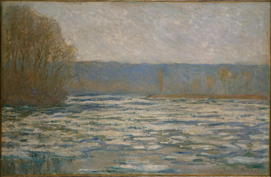 Isen smelter på Seinen nær Bennecourt - Claude Monet