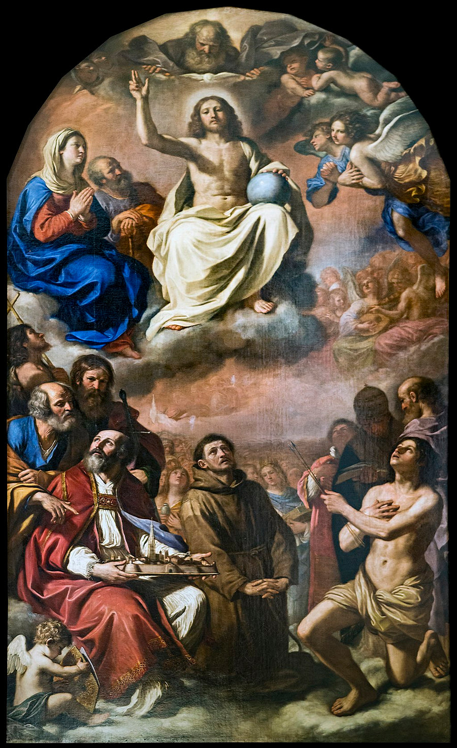 Æren til alle de hellige. De beskyttende helgener av byen Modena - Guercino