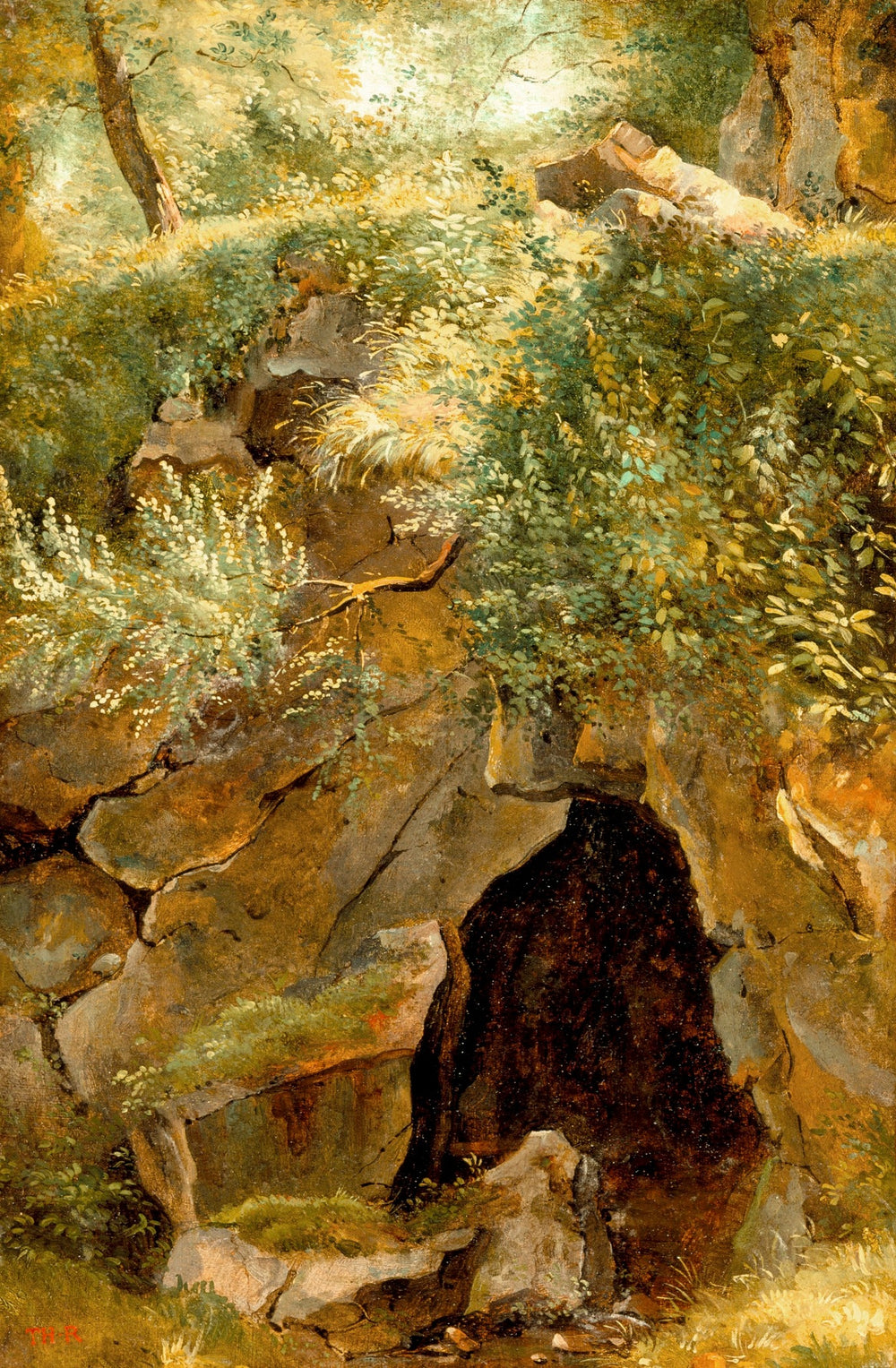 La grotte - Théodore Rousseau image 1 tableau peint à l’huile sur toile