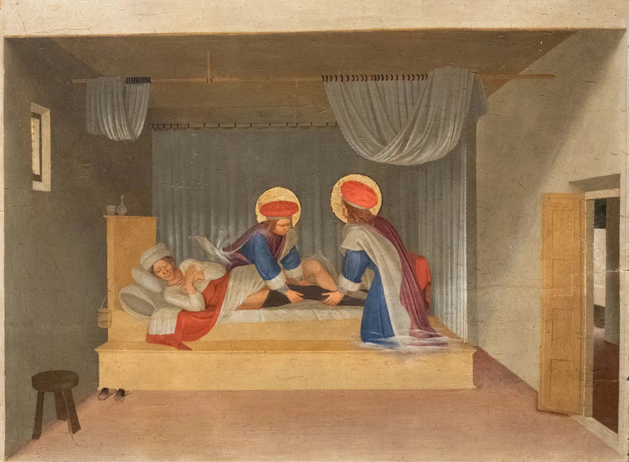 Justinens helbredelse av Saint Cosmas og Saint Damian - Fra Angelico

Source:
La guérison de Justinien par saint Côme et saint Damien - Fra Angelico