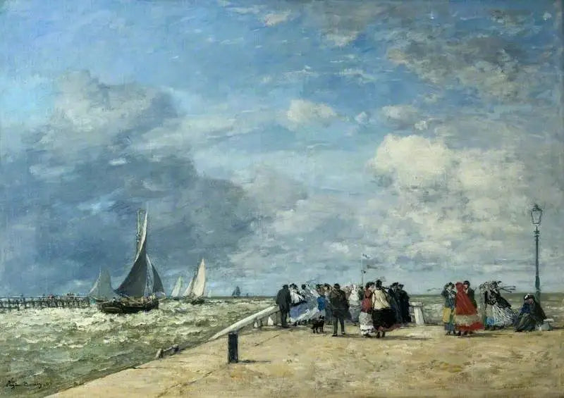 Trouville-piren - Eugène Boudin