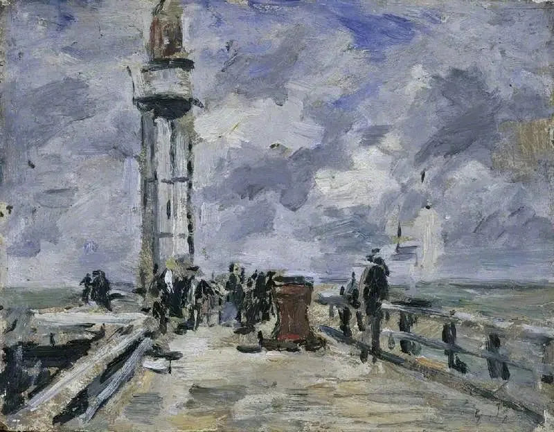 Kaien og fyret i Honfleur - Eugène Boudin