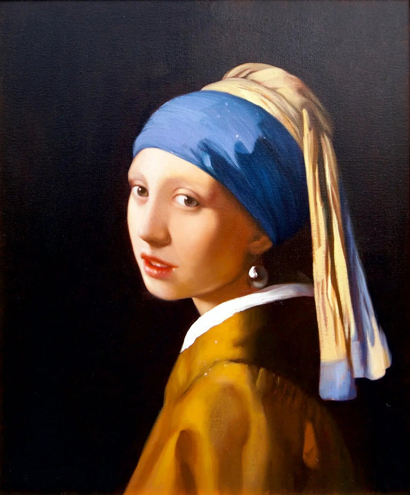 Jenta med perlen - Alpha Reproduksjon  | 60 x 90 cm