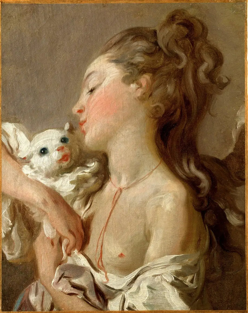 Den unge jenta med katten - Jean-Honoré Fragonard