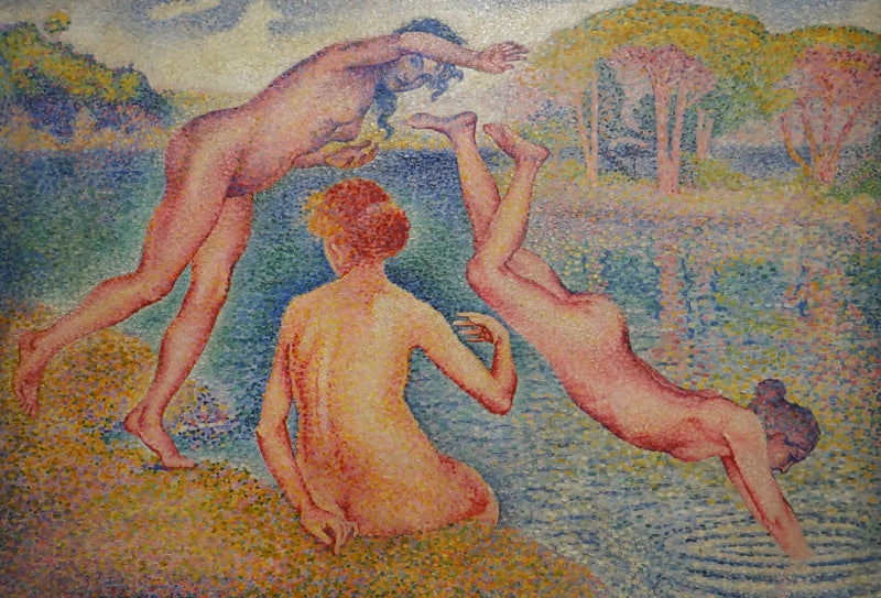Den glade badingen - Henri-Edmond Cross