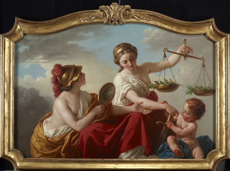 Uretten avvæpnet av uskyld og applaudert av forsiktighet - Louis Jean François Lagrenée

Source:
La justice désarmée par l'innocence et applaudie par la prudence - Louis Jean François Lagrenée