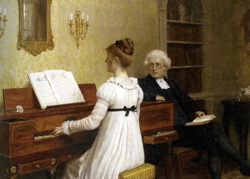 Pianoleksjonen - Edmund Blair Leighton

Source:
La leçon de piano - Edmund Blair Leighton