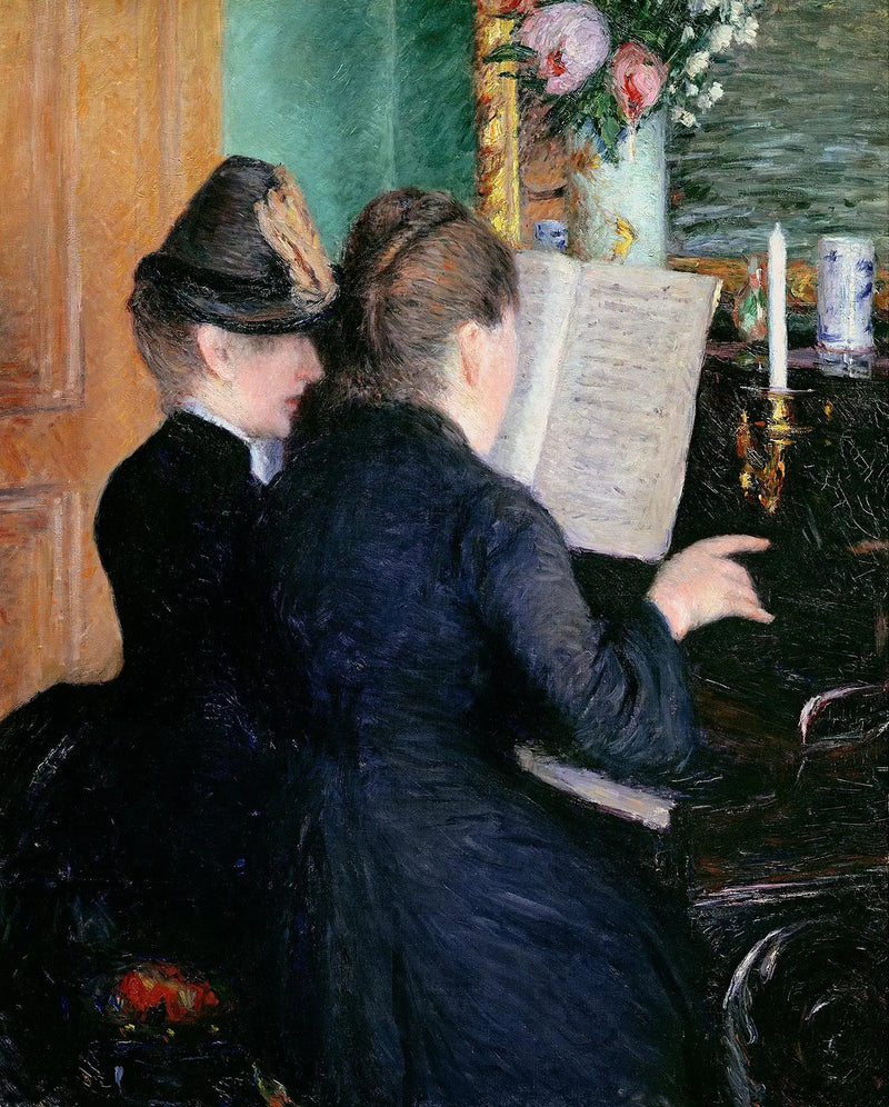 Klaverleksjonen - Gustave Caillebotte
