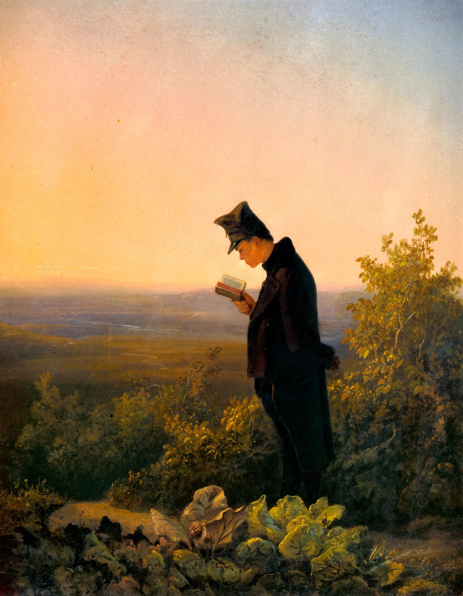 Lesing av breviaret, om kvelden - Carl Spitzweg