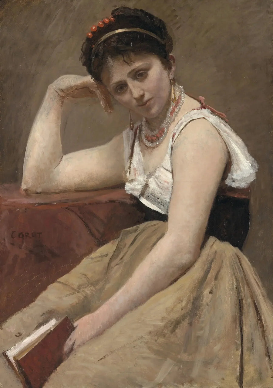 Den avbrutte lesingen - Jean-Baptiste Camille Corot