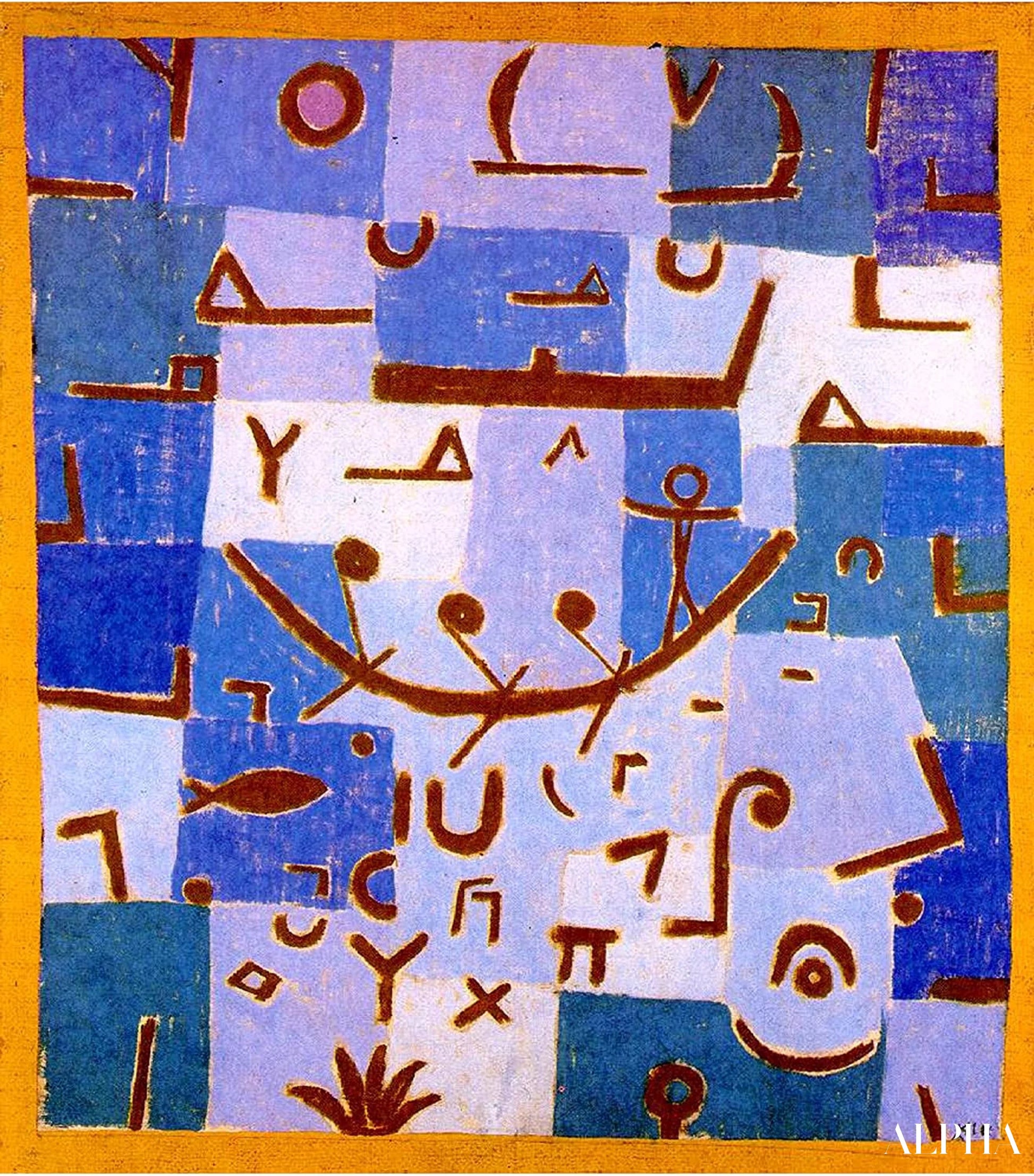 Legenden om Nilen - Paul Klee - Høykvalitets reproduksjoner av malerier og bilder