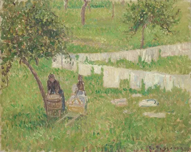 La lessive à Éragny - Camille Pissarro image 1 reproduction artisanale de tableau