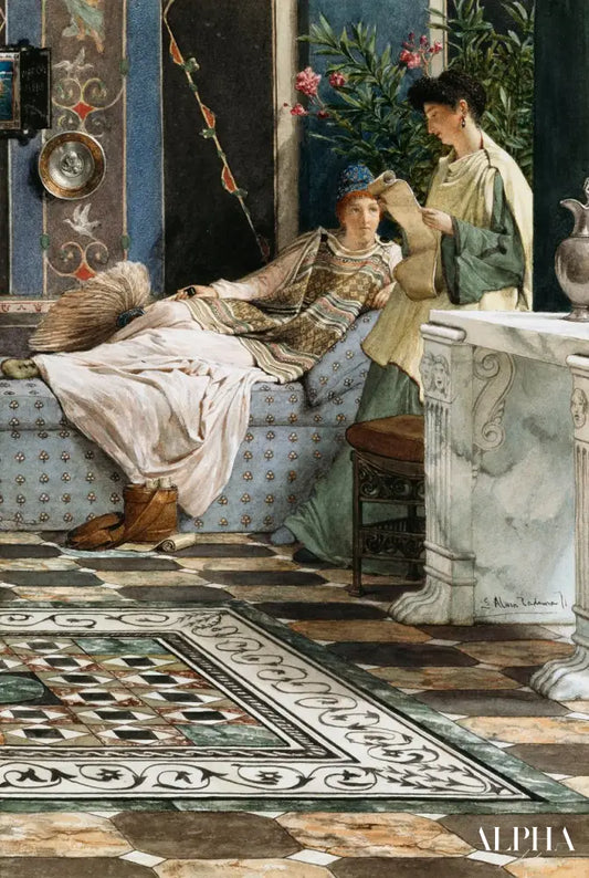 La lettre: D’un absent - Lawrence Alma-Tadema Reproductions de tableaux à la peinture à l’huile