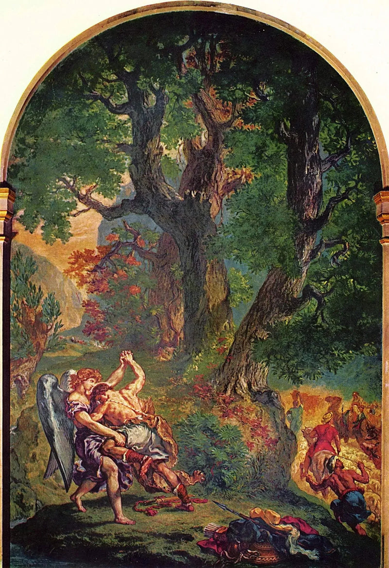 Jakobs kamp med engelen - Eugène Delacroix