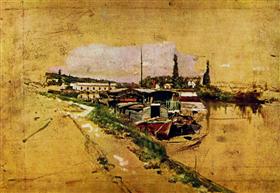 Marly-maskinen (Seinen ved Bougival) - Giovanni Boldini