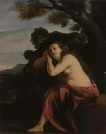 Den botende Madeleine i et landskap - Artemisia Gentileschi