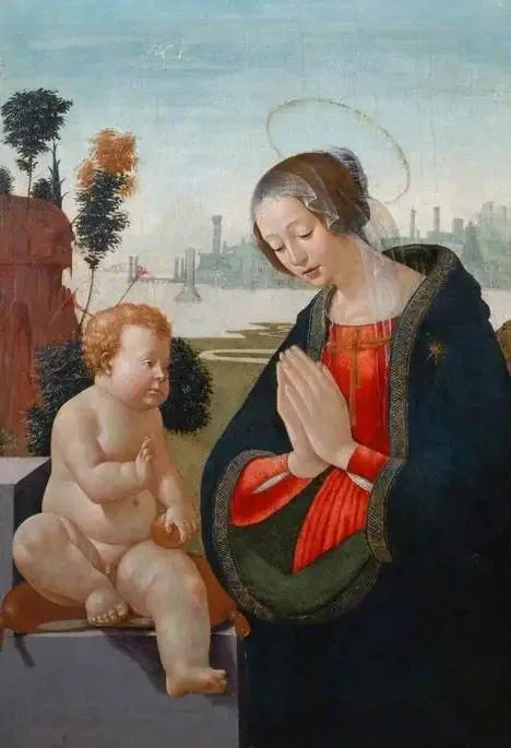 Madonna som tilber barnet - Domenico Ghirlandaio