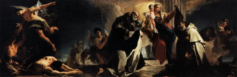 Jomfru Maria av Karmel og sjelene i skjærsilden - Giovanni Battista Tiepolo