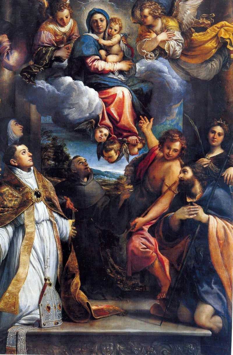 Madonna i herlighet med helgener - Annibale Carracci