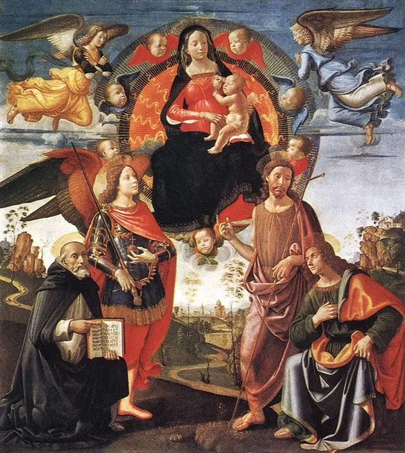 Madonna i herlighet med helgener - Domenico Ghirlandaio