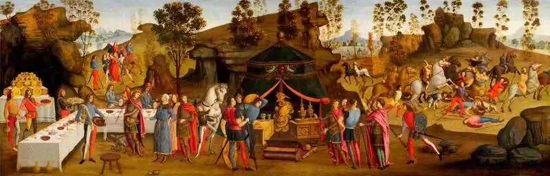 Alexanders den store storhet (scene fra historien om Alexander den store) - Domenico Ghirlandaio