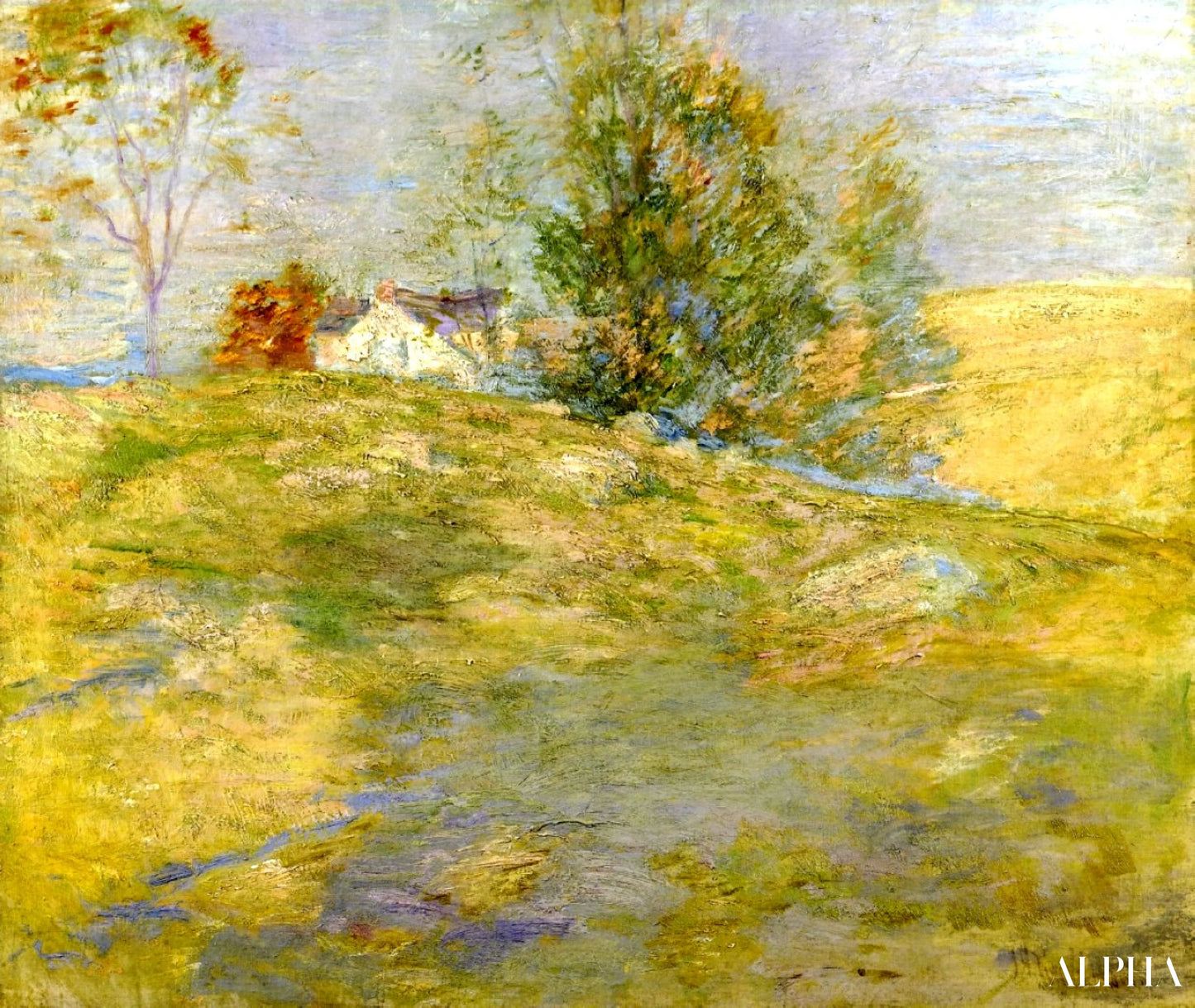 Kunstnerens hus om høsten i Greenwich, 1895 - John Henry Twachtman - Høykvalitets reproduksjoner av malerier og bilder