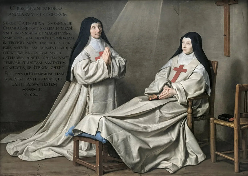 Mor Catherine-Agnès Arnault og søsteren Catherine de Sainte Suzanne de Champaigne - Philippe de Champaigne

Source:
La Mère Catherine-Agnès Arnault et la sœur Catherine de Sainte Suzanne de Champaigne - Philippe de Champaigne