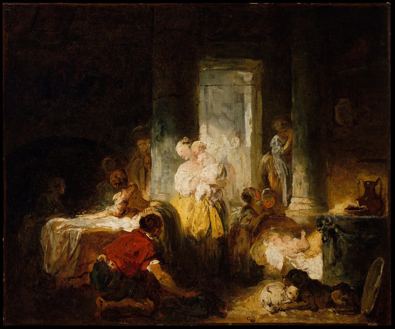 Den lykkelige mor - Jean-Honoré Fragonard