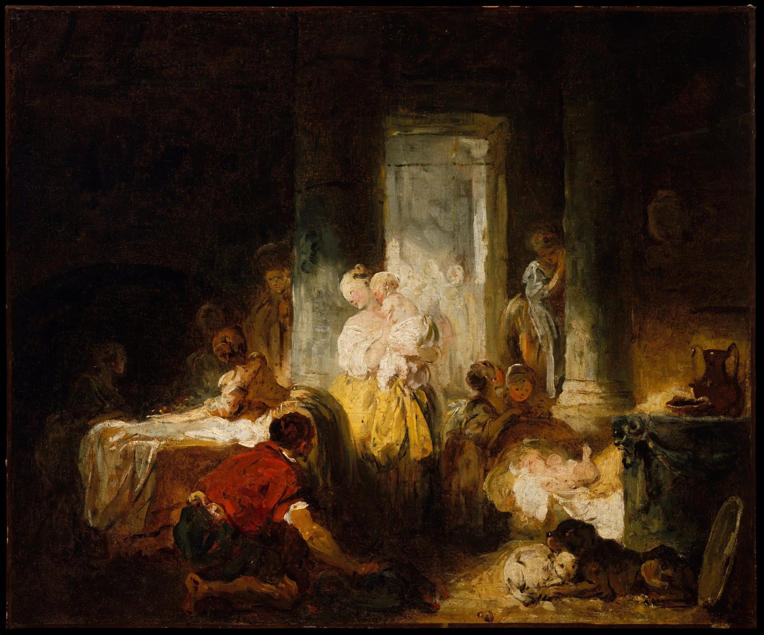 La mère heureuse - Jean-Honoré Fragonard image 2 tableau peint à l’huile sur toile