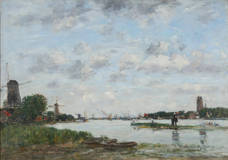 Meuse i Dordrecht - Eugène Boudin