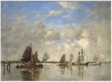 Meuse i Dordrecht - Eugène Boudin