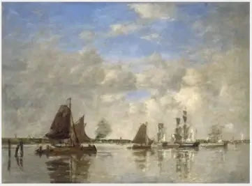 Meuse i Dordrecht - Eugène Boudin