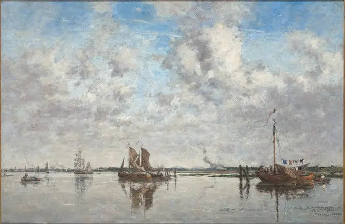 La Meuse à Rotterdam - Eugène Boudin image 1 tableau peint à l’huile sur toile