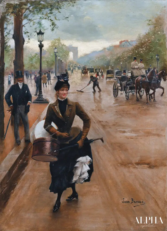 La Modiste Sur Les Champs Elysées - Jean Béraud - Reproductions de tableaux et peintures haut de gamme