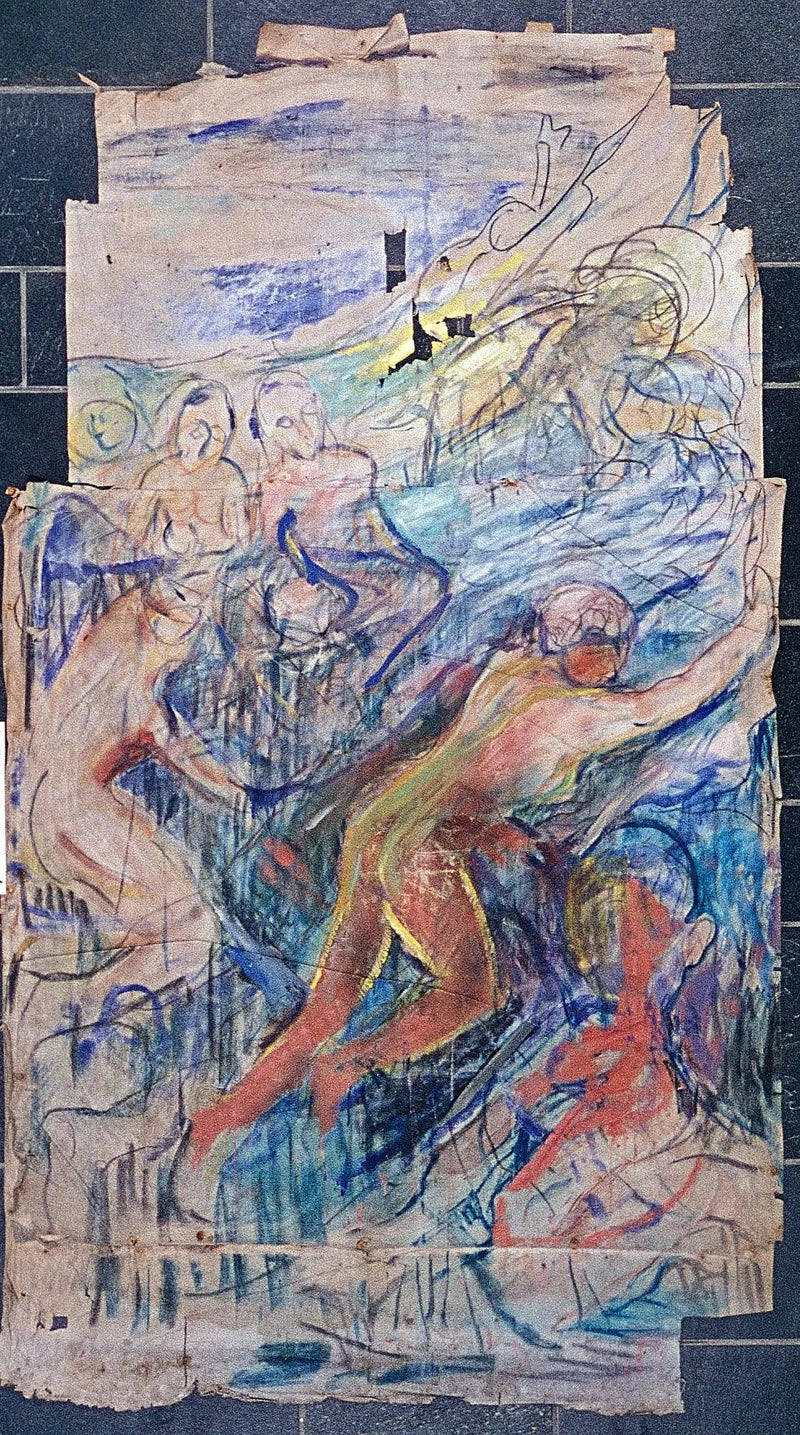 Det menneskelige fjellet: øverste venstre del - Edvard Munch