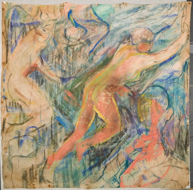 Det menneskelige fjellet: øverste venstre del - Edvard Munch