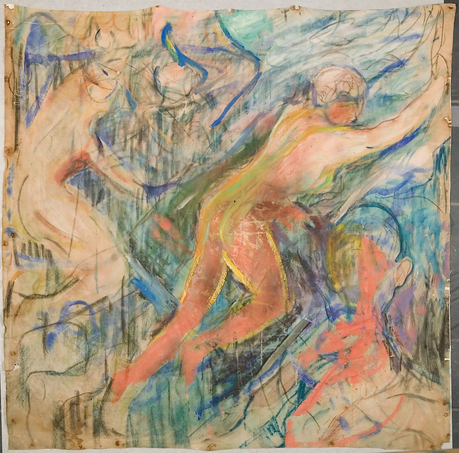 Det menneskelige fjellet: øverste venstre del - Edvard Munch