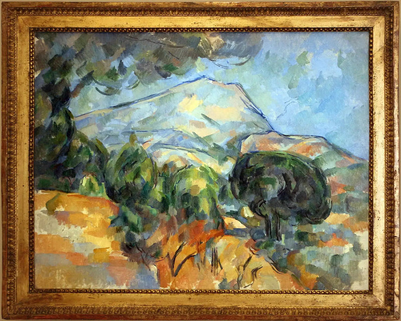 Den hellige fjell Sainte-Victoire over veien til Tholonet (med parasollfuru) - Paul Cézanne
