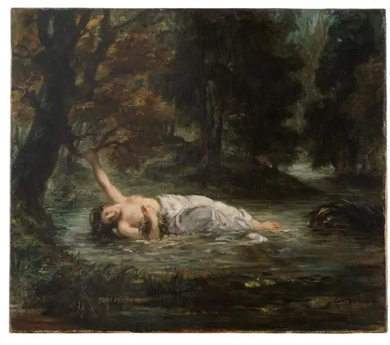 Ophelias død - Eugène Delacroix