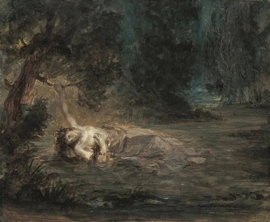 Ophelias død - Eugène Delacroix