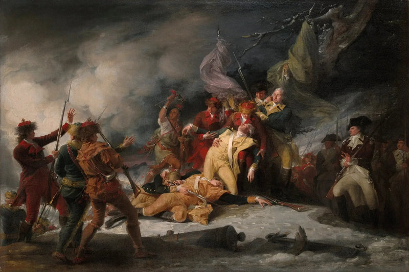 Døden til general Montgomery ved slaget ved Québec, 31. desember 1775 - John Trumbull

Source:
La Mort du général Montgomery à la bataille de Québec, le 31 décembre 1775 - John Trumbull