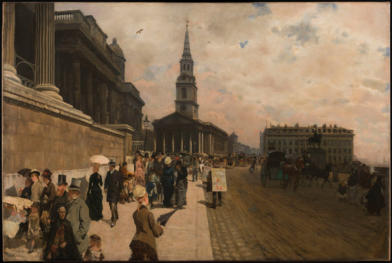 The National Gallery og Saint Martin-kirken (London) - Giuseppe De Nittis