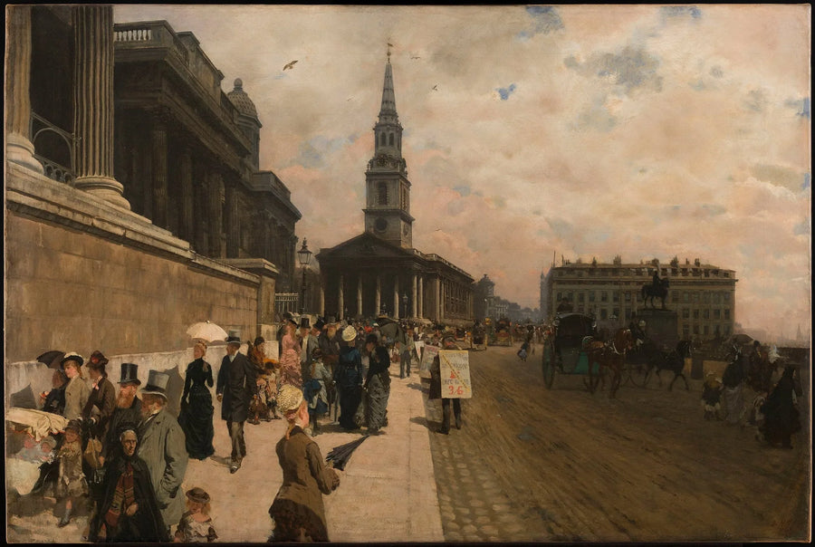 The National Gallery og Saint Martin-kirken (London) - Giuseppe De Nittis