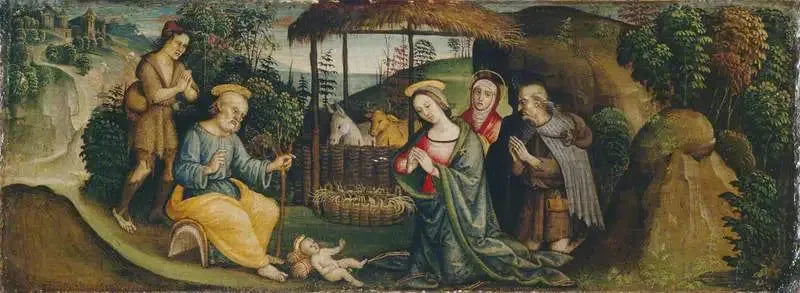 Julefødselsberetningen med Saint Brigitte - Pietro Perugino