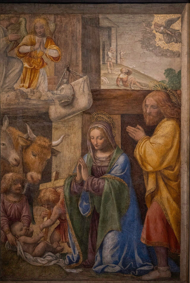 Julefødselsberetningen og Annonseringen for hyrdene - Bernardino Luini