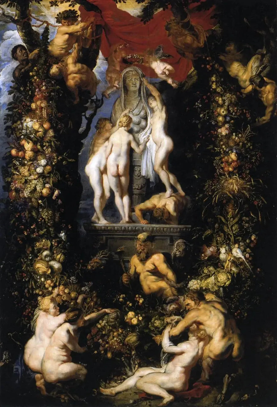 Naturen som pynter de tre nåder - Peter Paul Rubens