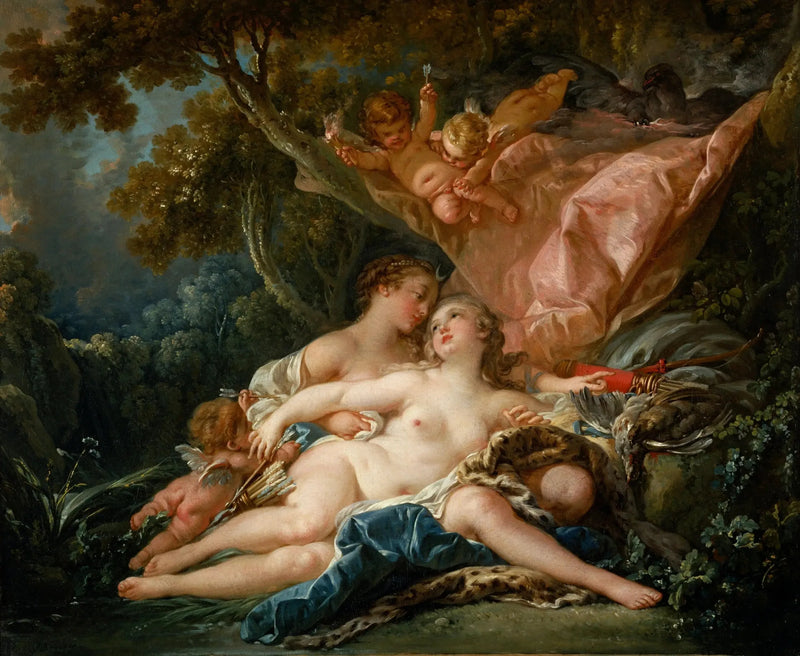 La Nymphe Callisto, forført av Jupiter under utseendet til Diana - François Boucher