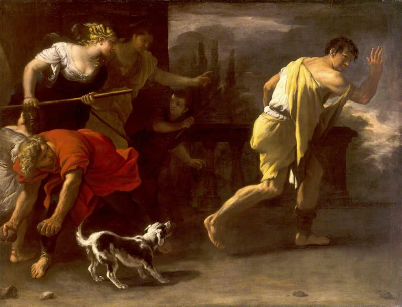 Den bortkomne sønnens lignelse: utvist av sine gamle følgesvenner - Luca Giordano