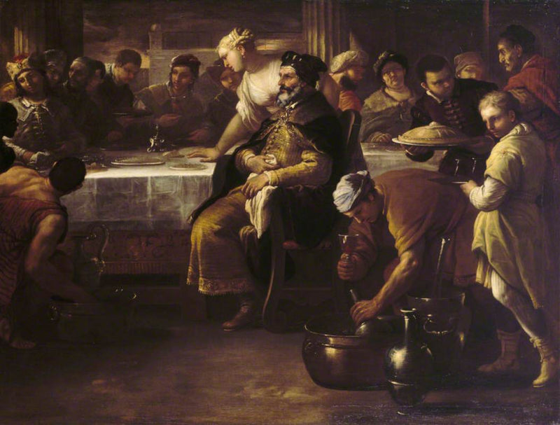 Den bortkomne sønnens lignelse: den fete kalven - Luca Giordano