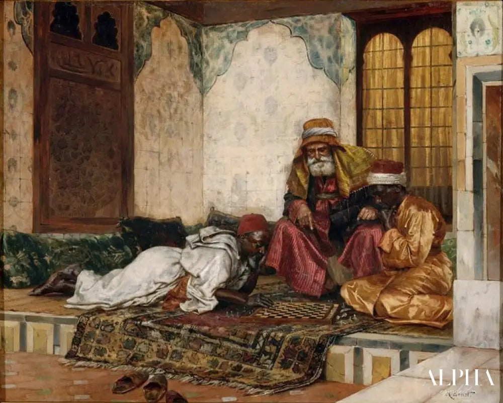 La partie d'échec - Rudolf Ernst - Reproductions de tableaux et peintures haut de gamme